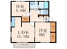 ユニゾンＫ Ｂ棟 2LDKの間取り