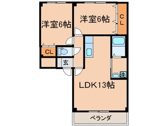 間取図 グランドハイツ垣生