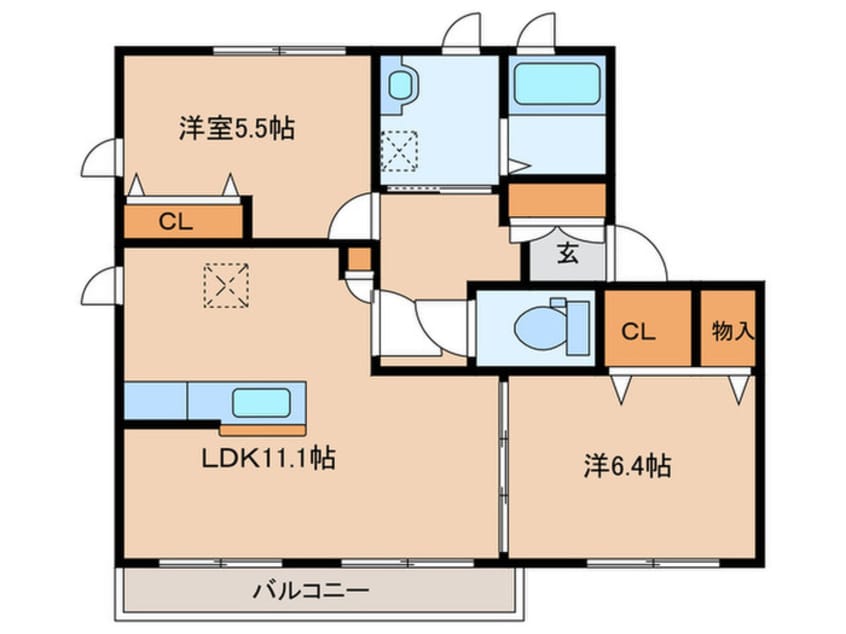 間取図 ヴィラグリ－ンＡ