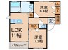 ロア－ブル弐番館 2LDKの間取り