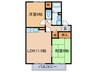 フリ－デン山川Ａ棟 2LDKの間取り