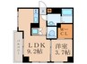 アクア葛原 1LDKの間取り