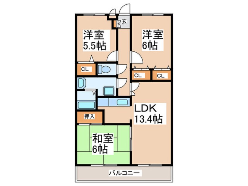 間取図 シャトレ弐番館