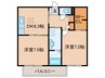 三洋タウン木屋瀬Ｂ 2DKの間取り