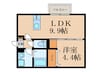 ヴェルジェ深田Ⅴ 1LDKの間取り