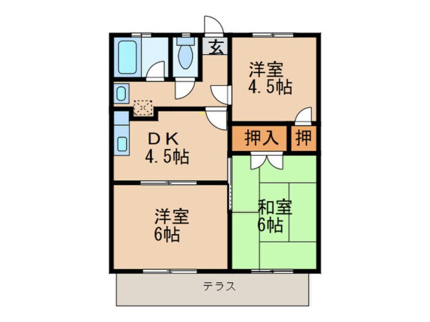 間取図 レジデンス田中B棟