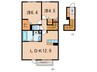 ロイヤルコート日佐 2LDKの間取り
