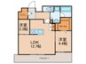 エンクレスト博多駅南FIT(1407) 2LDKの間取り