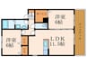 クレインヴィレッヂⅣ 2LDKの間取り