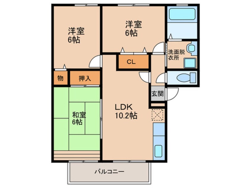 間取図 ティアラ大橋南Ｂ