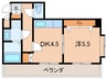 リファレンス小倉 1DKの間取り