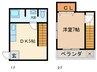 テラスハウス山崎 1DKの間取り