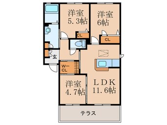 間取図 メゾンエクレ－ルＦ棟