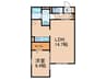 ELGRAND上津 1LDKの間取り