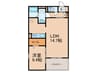 ELGRAND上津 1LDKの間取り