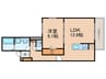 ELGRAND上津 1LDKの間取り