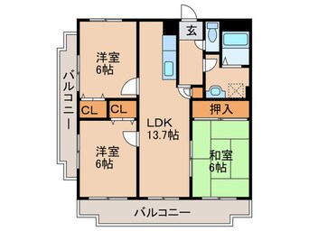 間取図 ｱﾈｯｸｽけやき通り