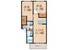 ドミ－ル東貫Ｃ棟 2LDKの間取り