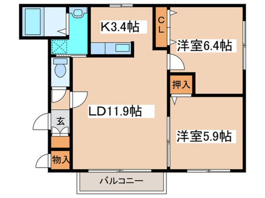 間取図 ＷＩＮＧ　ＳＴＡＧＥ