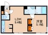 GRANDWOOD　KANON 1LDKの間取り