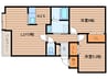 クリスタルリバー壱番館 2LDKの間取り