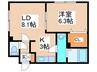 グラヴィス本通南 1LDKの間取り