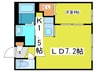 Raffine静修学園前 1LDKの間取り