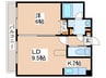 レインボータウン２４ 1LDKの間取り