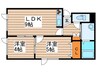 ア－クタウン西岡Ａ棟 2LDKの間取り