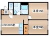 ファミリ－ハイツ北１９条 2LDKの間取り