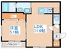 レクセラ環状通東 1LDKの間取り