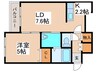 MTガーデンEastⅡ 1LDKの間取り