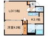 ジーハイム美園 1LDKの間取り
