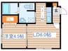 ブランノワ－ル　リヴィエ－ル 1LDKの間取り