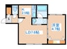 シエル琴似 1LDKの間取り