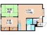 コーポラス和田B 2LDKの間取り
