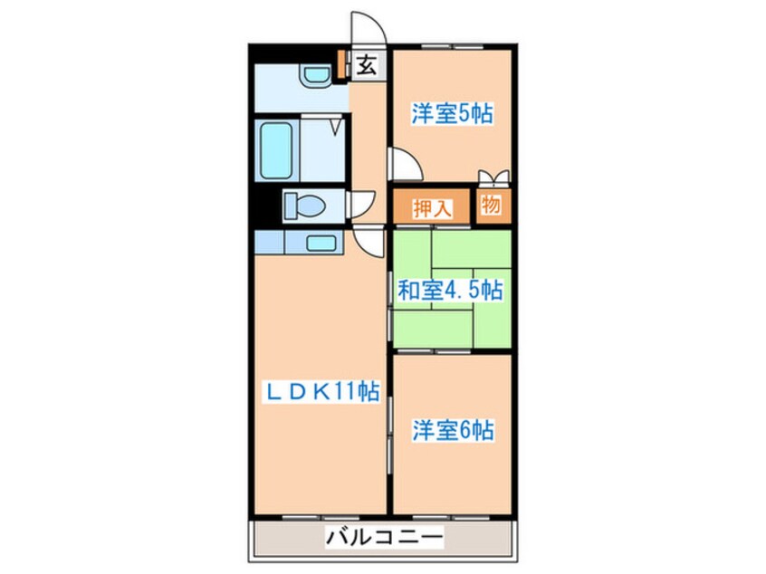 間取図 ｻﾝﾌｼﾞﾜﾋﾞﾙ