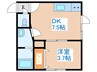 エルソル発寒 1DKの間取り