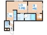 Leaf 1LDKの間取り