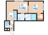Leaf 1LDKの間取り