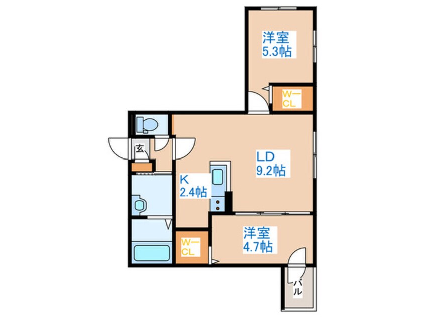 間取図 S-RESIDENCE琴似4条