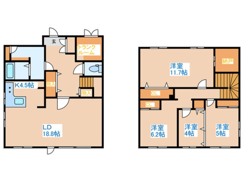 間取図 山の手１条１１丁目戸建て