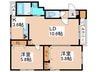パレスイン南郷 2LDKの間取り