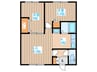 公和マンションB 2LDKの間取り
