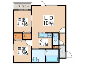 間取図 エルミタージュ新琴似