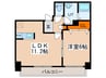 ドエル円山 1LDKの間取り