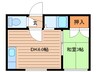 レインボーハイツ 1DKの間取り