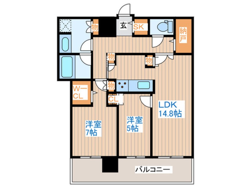 間取図 ONE札幌ｽﾃｰｼｮﾝﾀﾜｰ