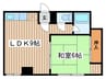 川田ビル 1LDKの間取り