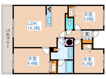 間取図 ホ－リ－フォ－ト南平岸